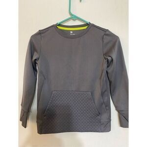 Youth boys grey all in motion pull over long sleeve top size small 6/7 excellent